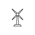 electric windmill, farm, wind energy icon. Element of technology icon for mobile concept and web apps. Thin line electric windmill
