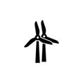 Electric Windmill, Wind Turbines Flat Vector Icon