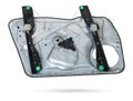 Electric window mechanism for a car on a white isolated background. Automotive spare parts catalog