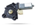 Electric window mechanism motor for a car on a white isolated background. Automotive spare parts catalog Royalty Free Stock Photo