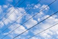 Electric wire against the sky Royalty Free Stock Photo