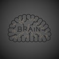 Electric wire cable Brain black color Connect concept design with Brain text illustration