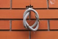 Electric wires on an old brick wall. Vintage wall and cables