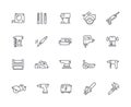 Electric woodworking icons outline set Royalty Free Stock Photo