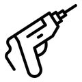 Electric work drill icon, outline style