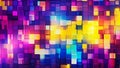 Electric Yellow and Cyber Purple Digital Pixelation Pattern