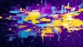 Electric Yellow and Cyber Purple Digital Pixelation Pattern