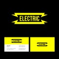 Electric yellow flat logo with lightning on the dark background.