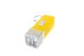 Electric yellow pocket led flashlight or torch Royalty Free Stock Photo