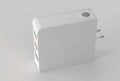 Electrical adapter to USB port on a white background 3d render