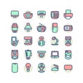 Electrical Appliance filled outline icon set.