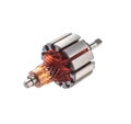 Electrical armature assembly isolated on white background. dc motor, starter anchor motor from car portable air