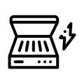 Electrical bbq icon vector outline illustration Royalty Free Stock Photo