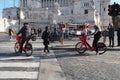 Electrical Bikes in piazza Venezia in Rome, Italy Royalty Free Stock Photo