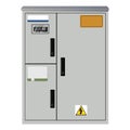 Electrical box, industrial electrical control panel. Electricity metering cabinet. Substation