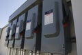 Electrical Breaker Boxes At Solar Power Plant Royalty Free Stock Photo