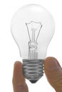 Electrical bulb in hand Royalty Free Stock Photo