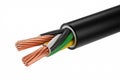 Electrical Cable Close Up Showing Copper Wires and Insulation Royalty Free Stock Photo