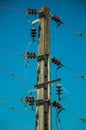 Electrical cables connected to high voltage Royalty Free Stock Photo