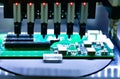 Electrical circuit board design steps Connector type in automated production line Royalty Free Stock Photo