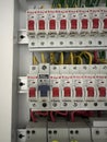 Electrical Circuit Breaker Panel with Wiring Royalty Free Stock Photo