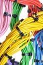 Electrical colors cables with cable ties Royalty Free Stock Photo