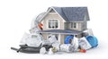 Electrical components with house. Royalty Free Stock Photo