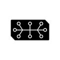 Electrical computer parts black glyph icon Royalty Free Stock Photo