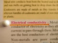 electrical conductivity science fiction related terminology displayed on paper page