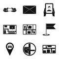 Electrical connection icons set, simple style Royalty Free Stock Photo