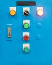 Electrical control box with the switch button Royalty Free Stock Photo