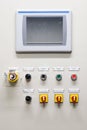 Electrical control panel contains switch buttons for operating. Royalty Free Stock Photo