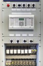 Electrical control panel with electronic devices in electrical substation Royalty Free Stock Photo