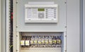 Electrical control panel with electronic devices in electrical substation Royalty Free Stock Photo