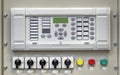 Electrical control panel with electronic devices in electrical substation Royalty Free Stock Photo