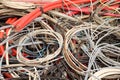 Electrical copper cables in a special waste landfill Royalty Free Stock Photo