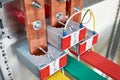 Electrical current transformers fitted on vertical copper busbars