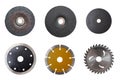 Electrical cutting and grinding machine circular blades isolated