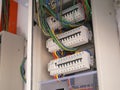 Electrical distribution board and it`s component in the installation process.