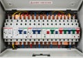 Electrical distribution board showcasing several circuit breakers Royalty Free Stock Photo