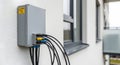 Electrical distribution box with multiple wired connections outs Royalty Free Stock Photo