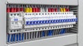 Electrical distribution panel showcasing smart automation technology with Royalty Free Stock Photo