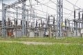 Electrical distribution station, transformers, high-voltage lines, electricity