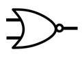 An electrical electronic symbol of an NOR logic gate used in line diagram white backdrop