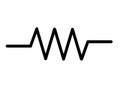 An electrical electronic symbol of a Resistor component white backdrop