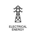 electrical energy outline icon. Element of enviroment protection icon with name for mobile concept and web apps. Thin line Royalty Free Stock Photo