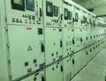 Electrical energy substation. Alternating, cabinet Royalty Free Stock Photo