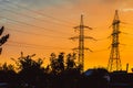 Electric tower sunset Royalty Free Stock Photo