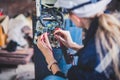 Electrical engineer checking Power Distribution Cabinet in the control room for industrial production Royalty Free Stock Photo