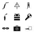 Electrical engineer icons set, simple style Royalty Free Stock Photo